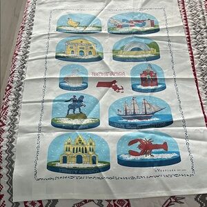 Oversized, unused, Boston scene snow globe T Towel